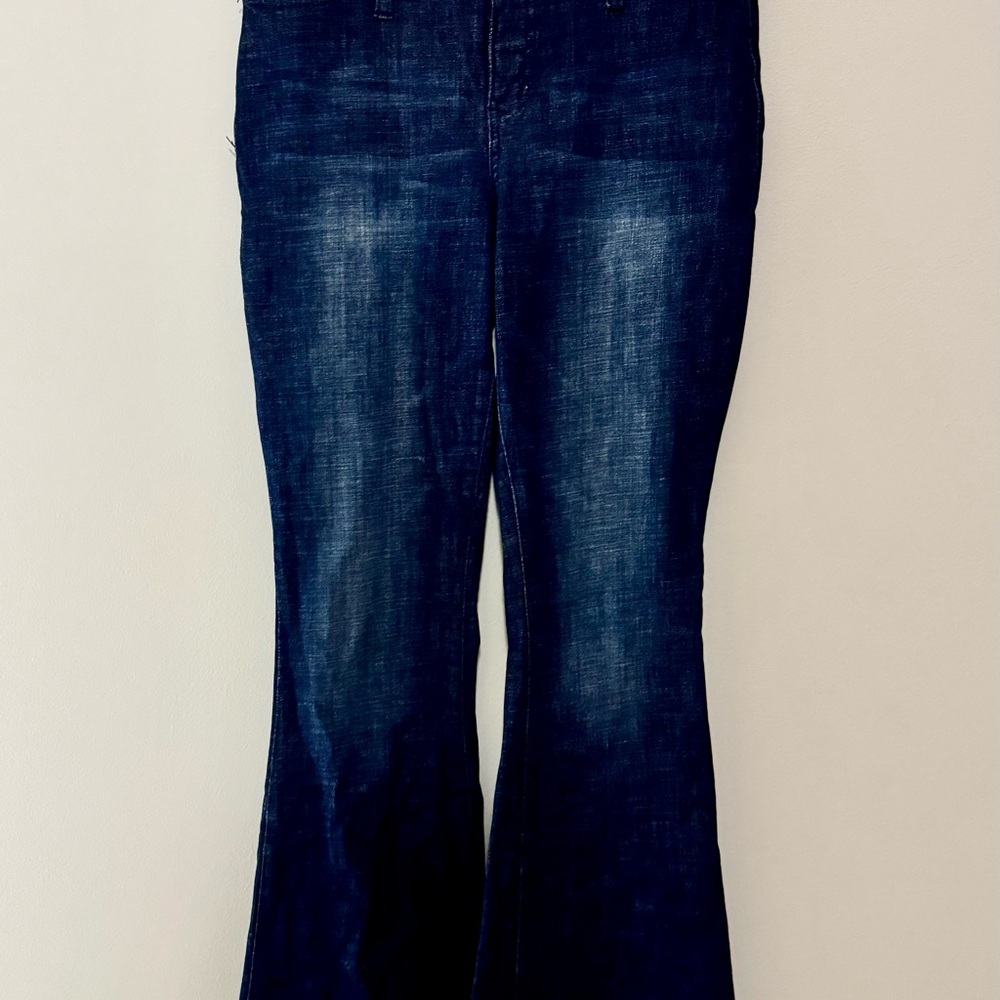 Fashion Nova Blue Flare Wide Leg Jeans